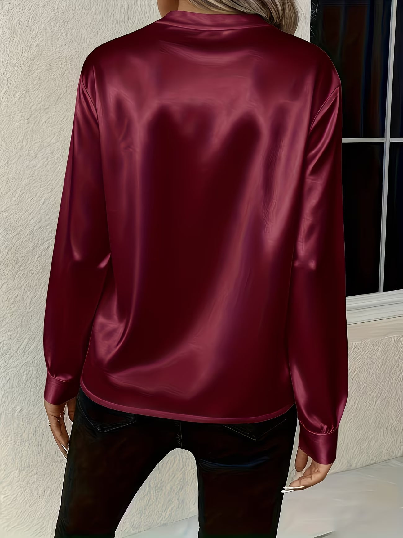 Ronika - Bluse mit langen Ärmeln und V-Ausschnitt