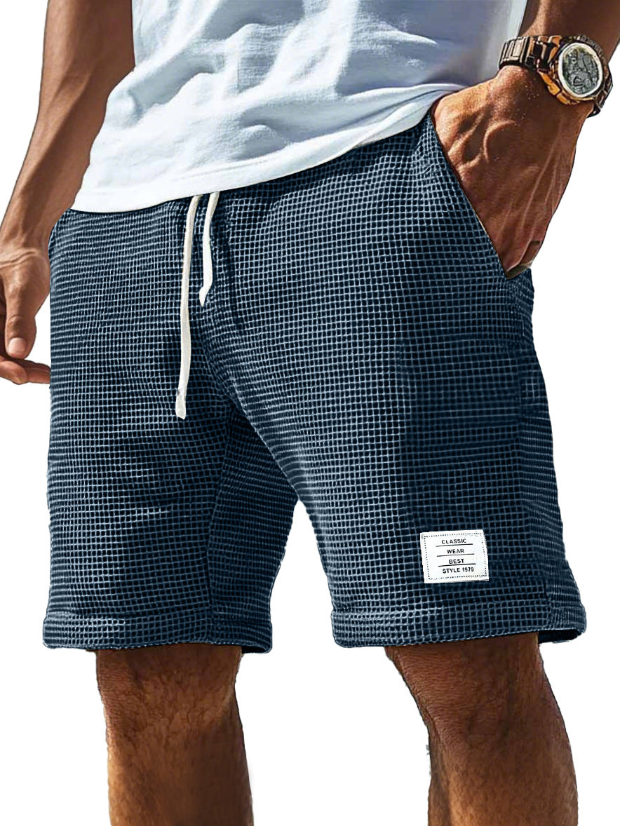 Komfortable Shorts mit Waffel-Logo und Kordelzug für Herren