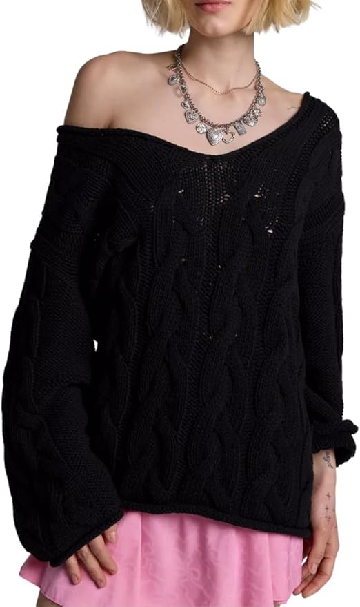 Oversized Kabelstrickpullover