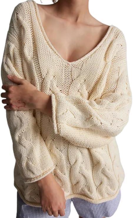 Oversized Kabelstrickpullover