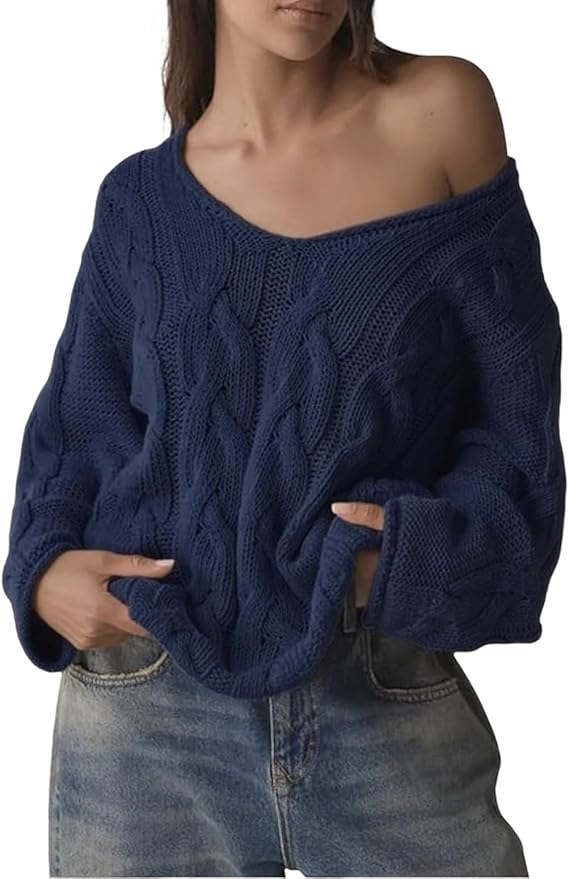 Oversized Kabelstrickpullover