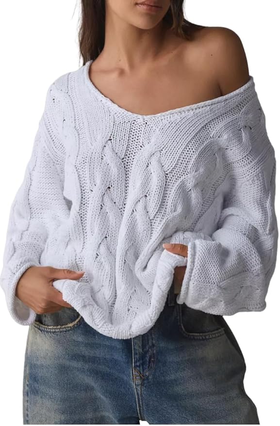 Oversized Kabelstrickpullover