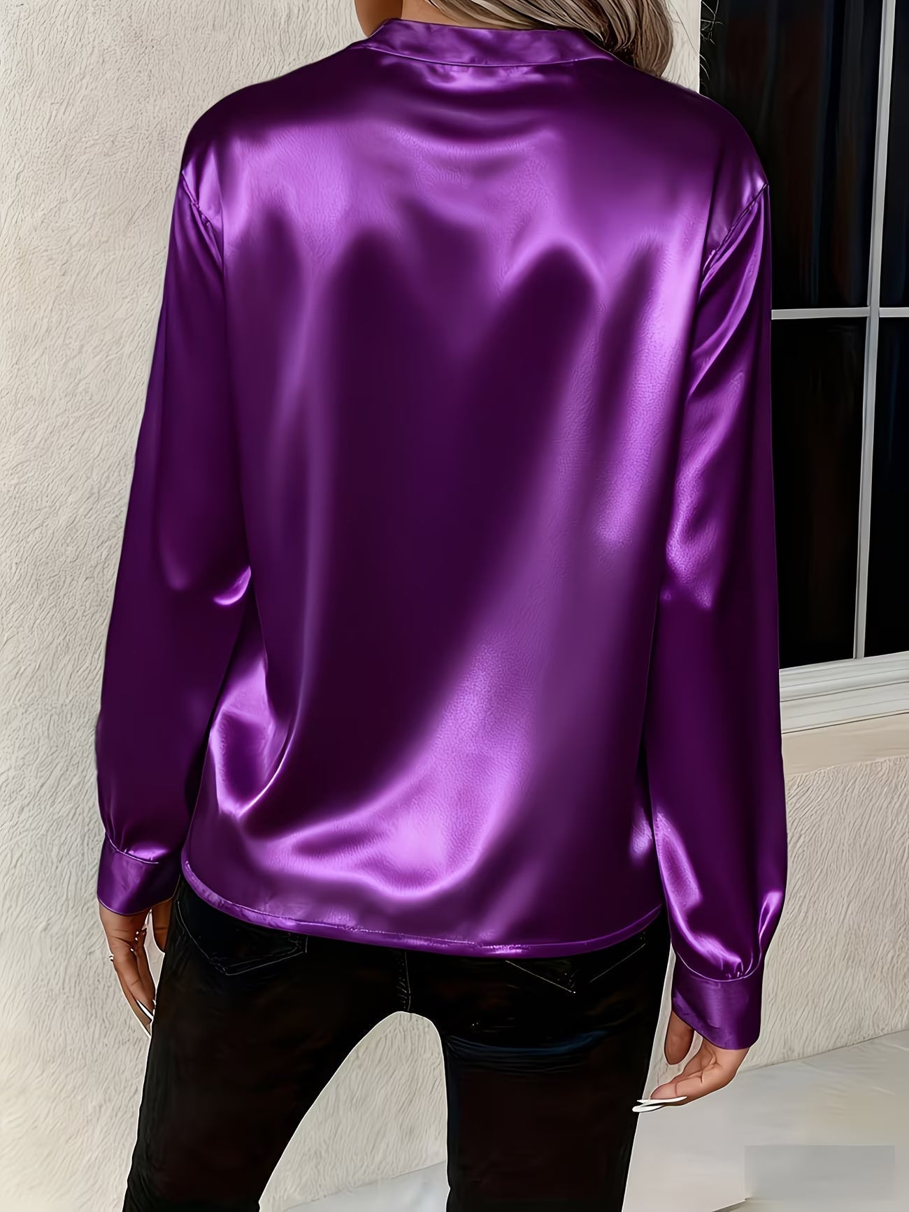 Ronika - Bluse mit langen Ärmeln und V-Ausschnitt