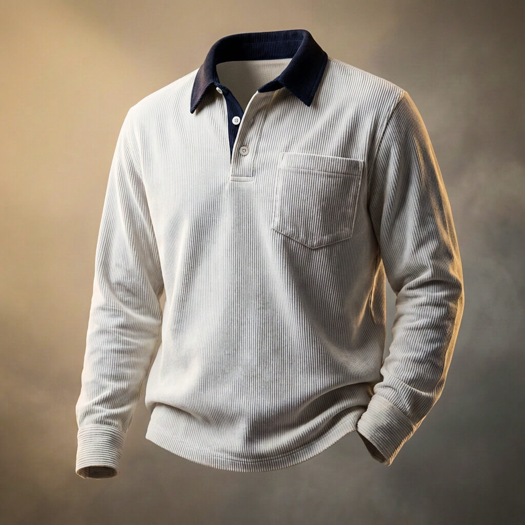 Scott Corduroy Langarm-Polo