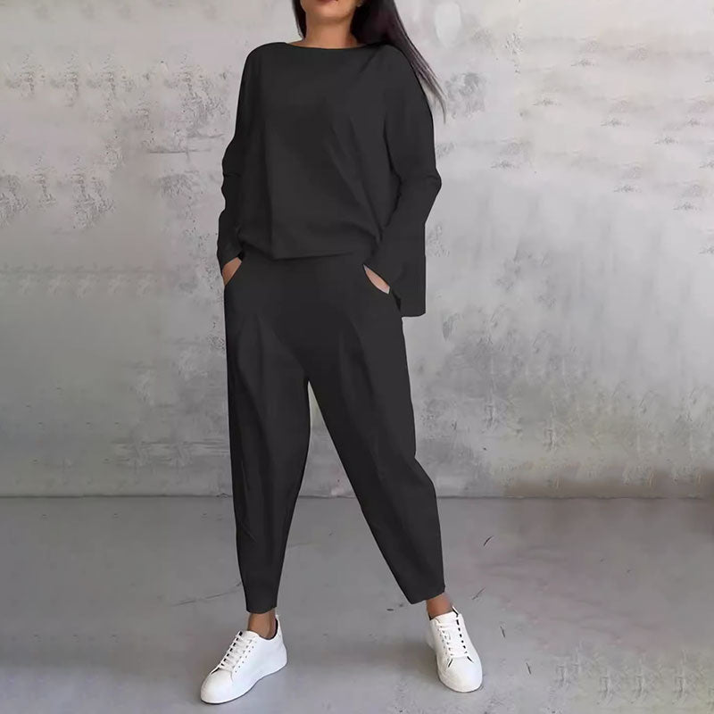 Fashion, Leisure ✨Long Sleeve Round Neck & Pants 2-Piece Set