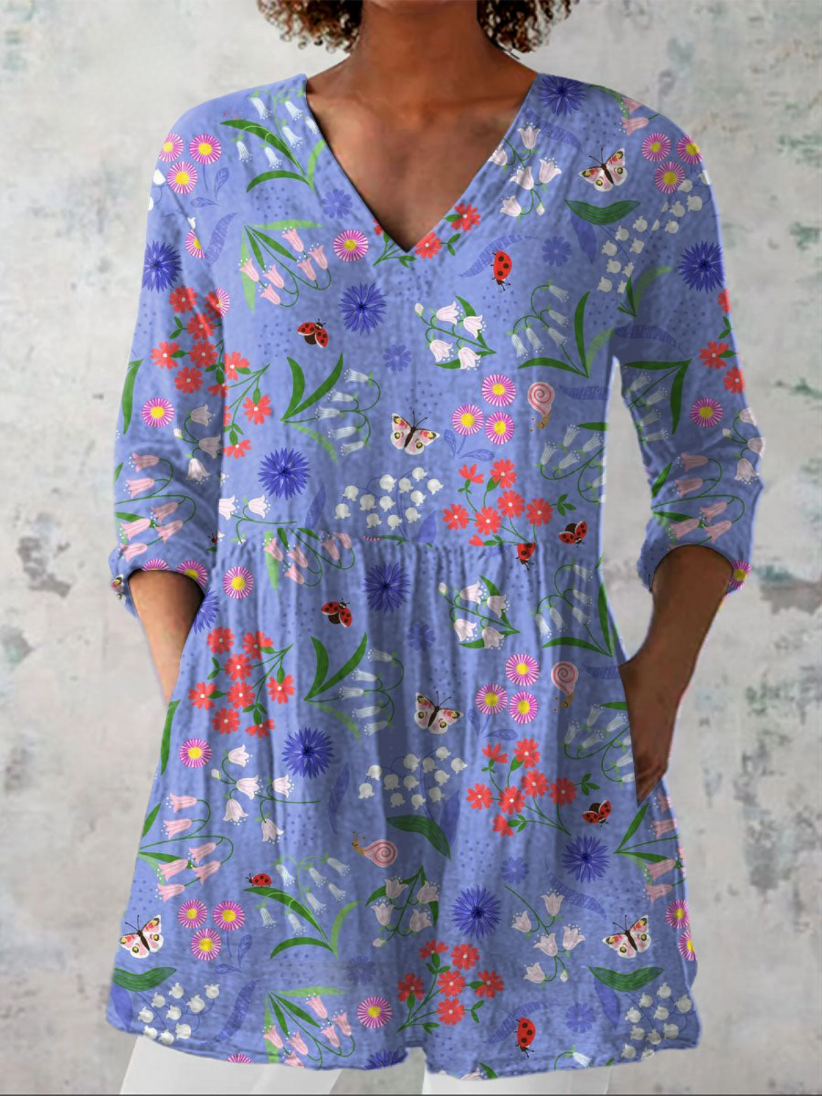 Amelie | Lange Bluse mit ausdrucksstarkem Muster