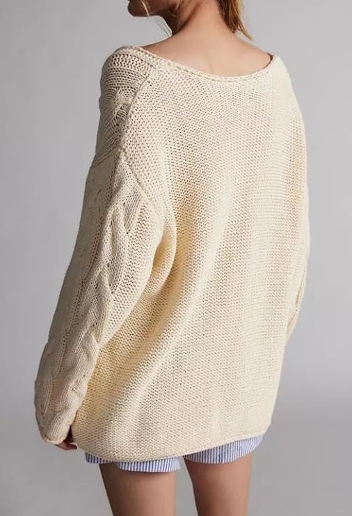 Oversized Kabelstrickpullover