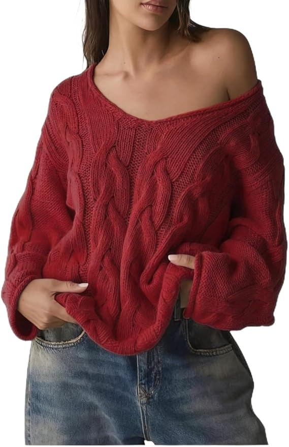 Oversized Kabelstrickpullover