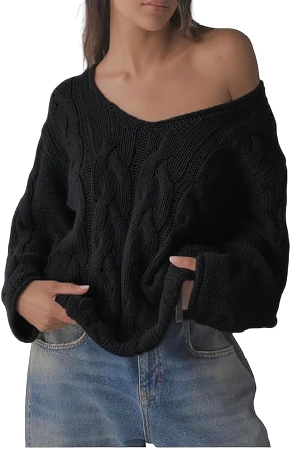 Oversized Kabelstrickpullover