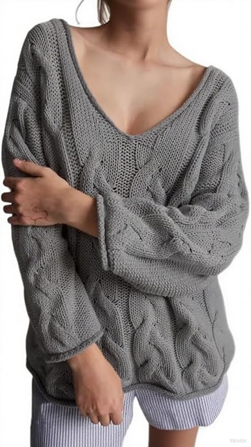 Oversized Kabelstrickpullover