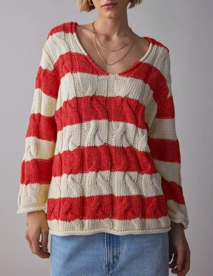Oversized Kabelstrickpullover