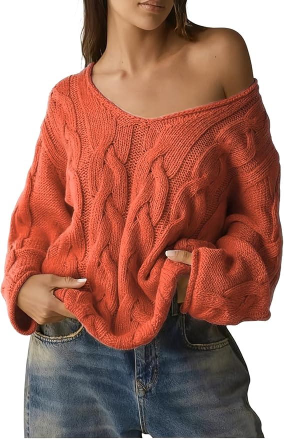 Oversized Kabelstrickpullover