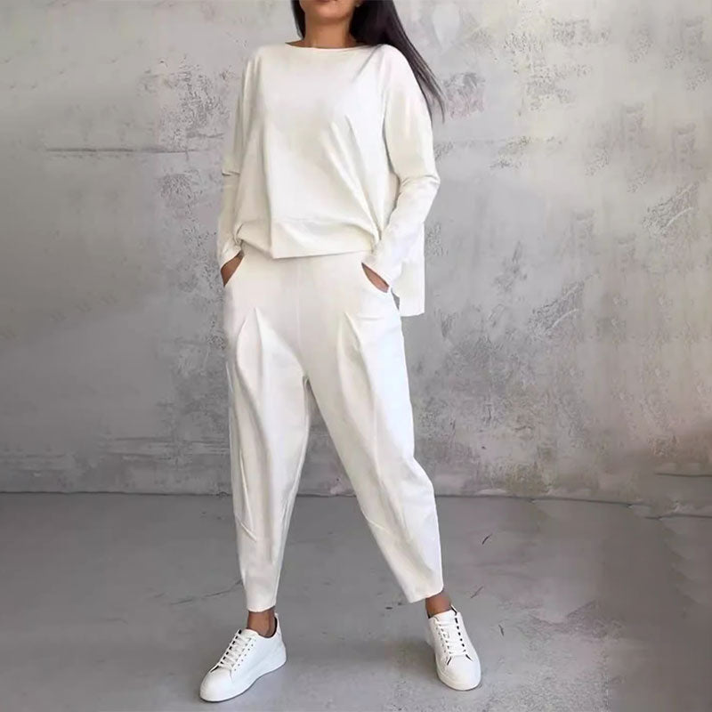 Fashion, Leisure ✨Long Sleeve Round Neck & Pants 2-Piece Set