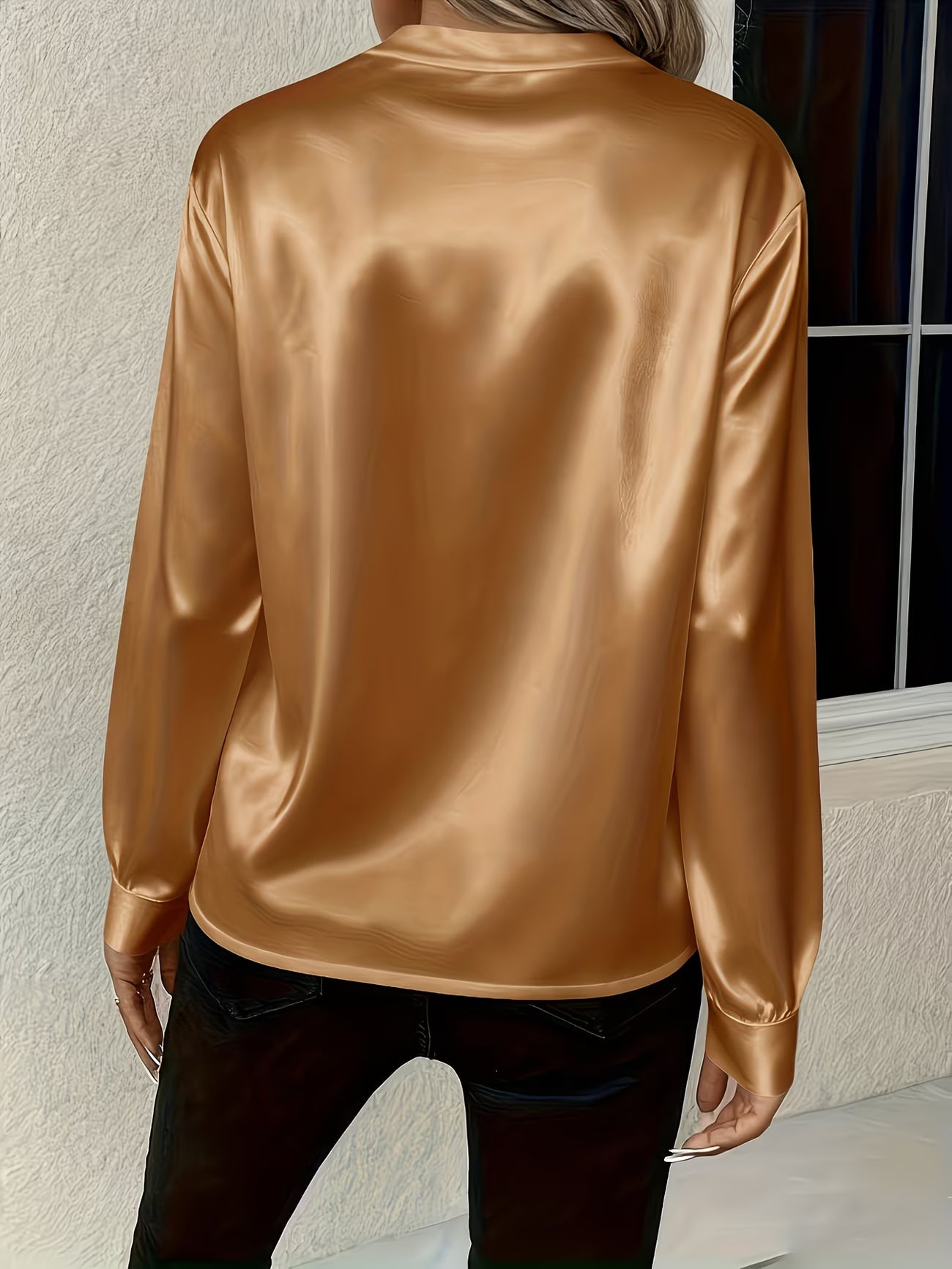 Ronika - Bluse mit langen Ärmeln und V-Ausschnitt