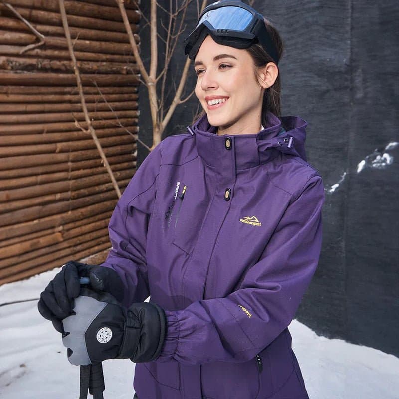 3-in-1 Wasserdichter Wintermantel, Fleece-Futter, Zweiteiliger Anzug, Kapuzen-Ski- & Wandermantel